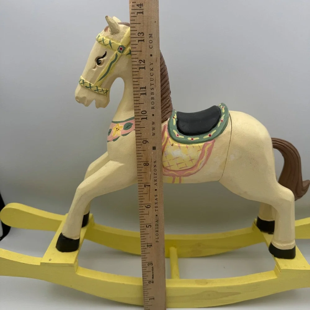 Lee Middleton Missy Buttercup Porcelain Doll Red Hair Yellow Dress Rocking Horse